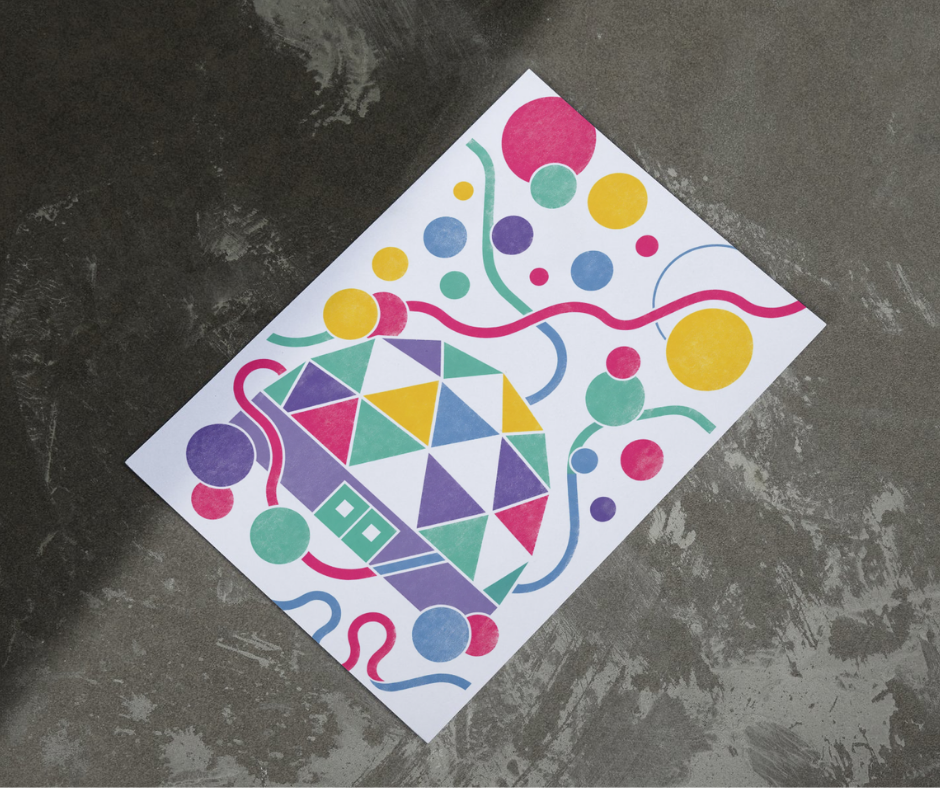Explora Science Center riso print greeting card