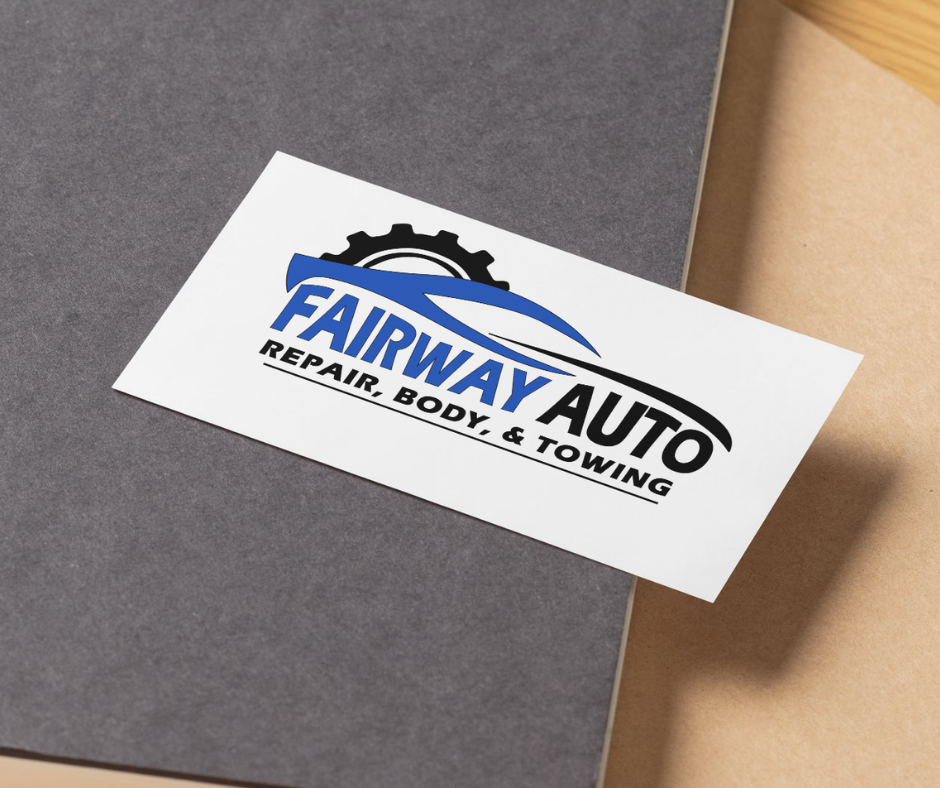 Fairway Auto logo business card mockup