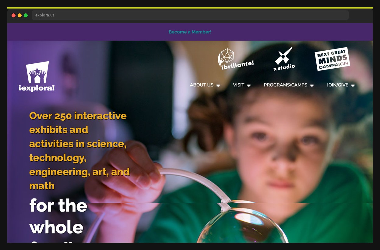 Explora Science Center website