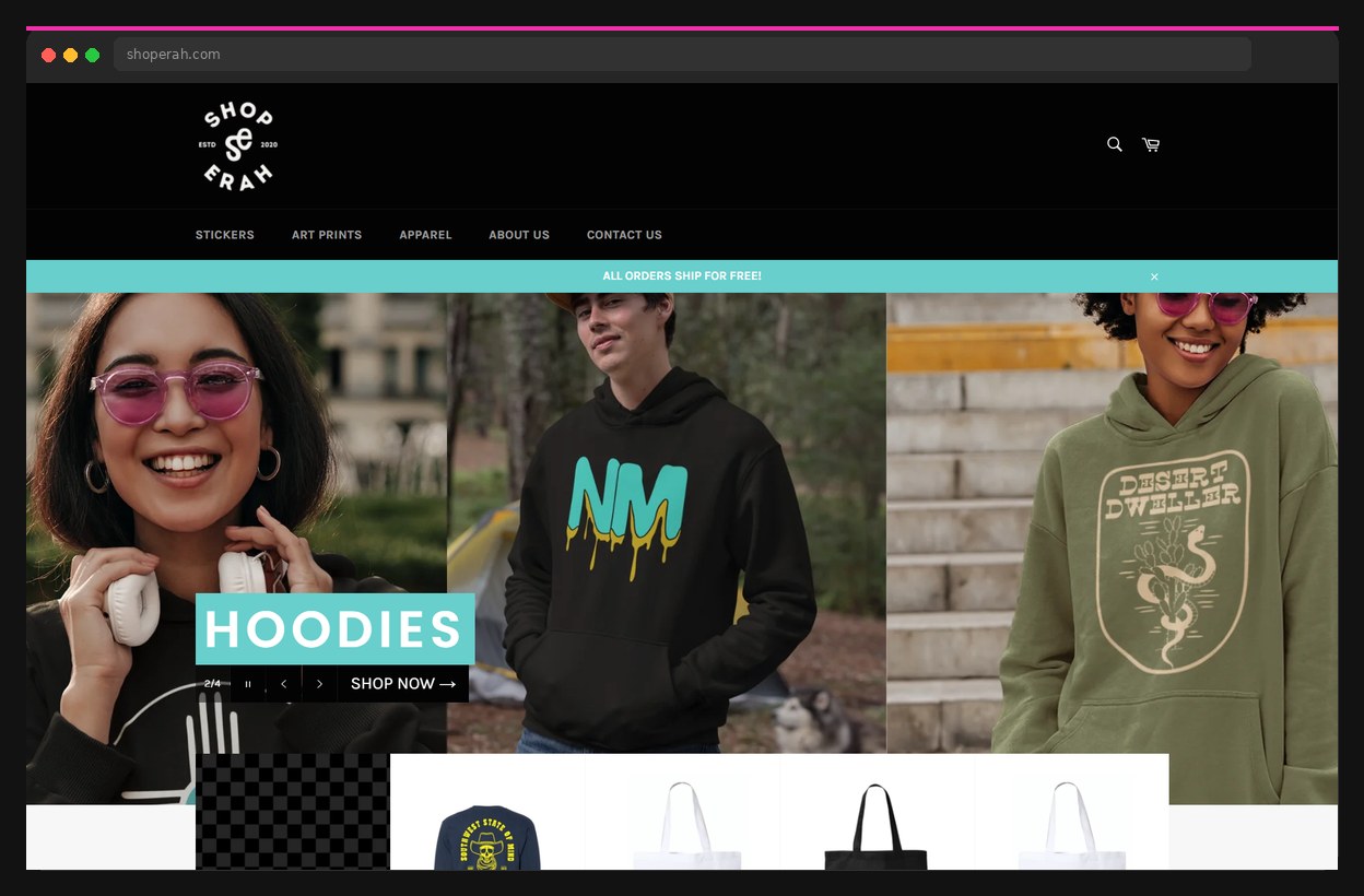 Shop Erah Shopify storefront